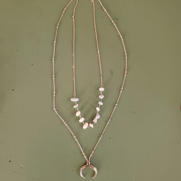 mahina Jewelry 2 Necklaces In One Stones And Half Moon Poshmark